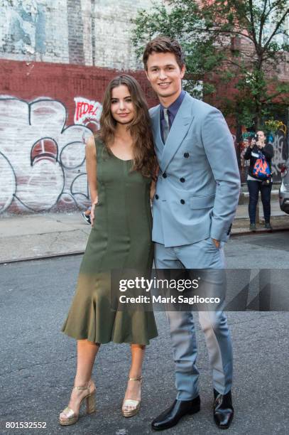 Violetta Komyshan and Actor Ansel Elgort attend TriStar Pictures, The Cinema Society and Avion's screening of "Baby Driver" at The Metrograph on June...