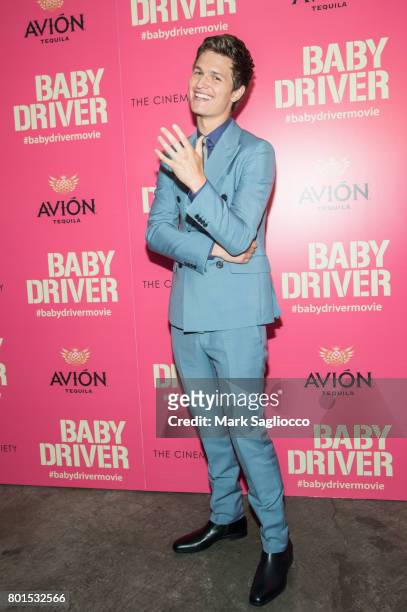 Actor Ansel Elgort attends TriStar Pictures, The Cinema Society and Avion's screening of "Baby Driver" at The Metrograph on June 26, 2017 in New York...
