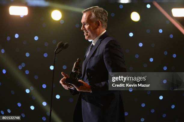 Coach of the Year, Mike D'Antoni of the Houston Rockets speaks onstage during the 2017 NBA Awards Live on TNT on June 26, 2017 in New York, New York....