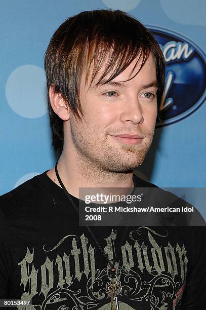 American Idol contestant David Cook attends the American Idol Top 12 Party at the Pacific Design Center on March 6, 2008 in West Hollywood,...