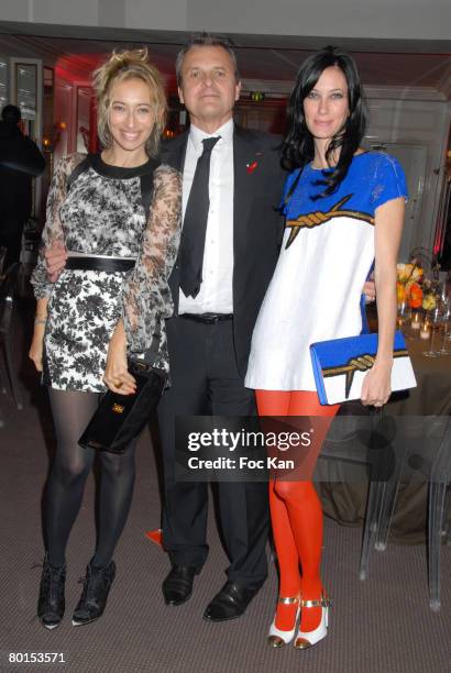 Alexandra Golovanoff, Jean Charles de Castelbajac and Mareva Galanter attend the Sidaction Diner during the Paris Haute Couture Spring/Summer 2008...