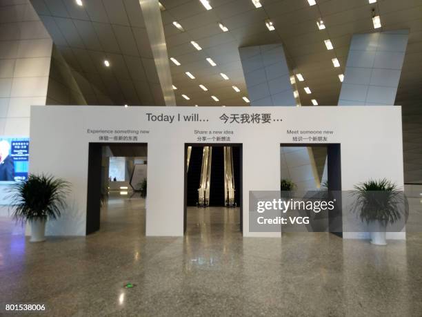 The inner view is pictured ahead of the Annual Meeting of the New Champions 2017 at Dalian International Conference Center on June 26, 2017 in...