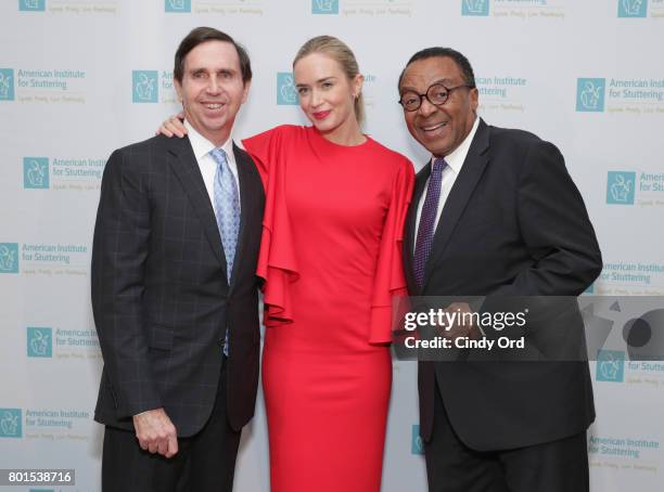 American Institute for Stuttering Board of Directors Michael Sheehan, Freeing Voices Changing Lives Benefit Gala Host Emily Blunt and American...