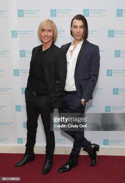Fashion designer Marc Bouwer and guest attend the American Institute for Stuttering 11th Annual Freeing Voices Changing Lives Benefit Gala at...