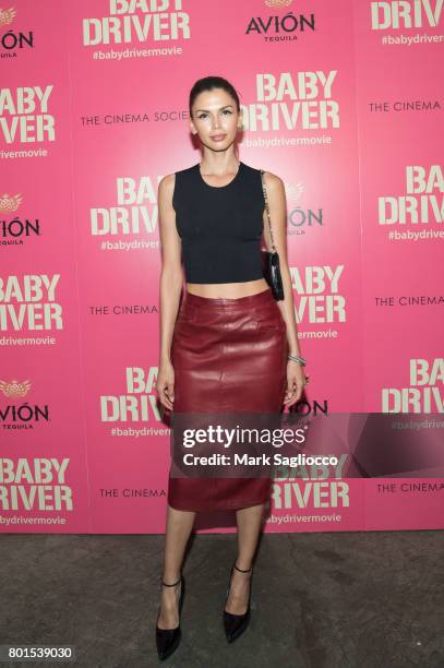 Alejandra Cata attends TriStar Pictures, The Cinema Society and Avion's screening of "Baby Driver" at The Metrograph on June 26, 2017 in New York...