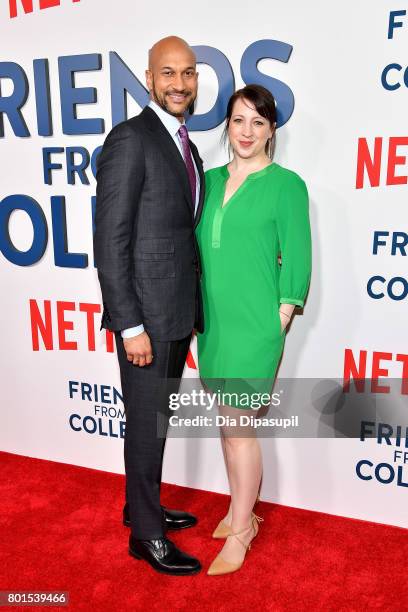 Keegan-Michael Key and Elisa Pugliese attend the "Friends From College" New York premiere at AMC 34th Street on June 26, 2017 in New York City.