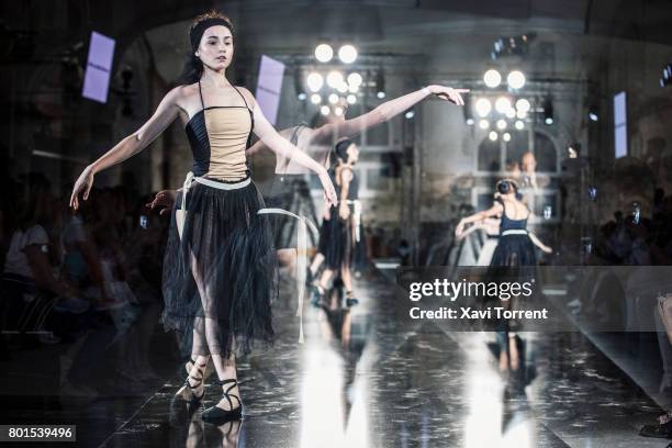 Models walk the runway at the Little Creative Factory show during the Barcelona 080 Fashion Week on June 26, 2017 in Barcelona, Spain.