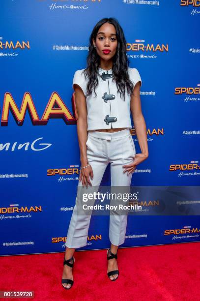 Laura Harrier attends "Spiderman: Homecoming" New York First Responders' screening at Henry R. Luce Auditorium at Brookfield Place on June 26, 2017...