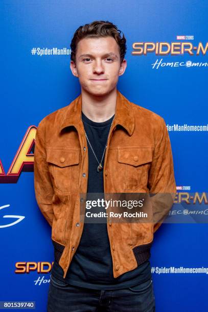 Tom Holland attends "Spiderman: Homecoming" New York First Responders' screening at Henry R. Luce Auditorium at Brookfield Place on June 26, 2017 in...