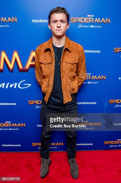 Tom Holland attends "Spiderman: Homecoming" New York First Responders' screening at Henry R. Luce Auditorium at Brookfield Place on June 26, 2017 in...