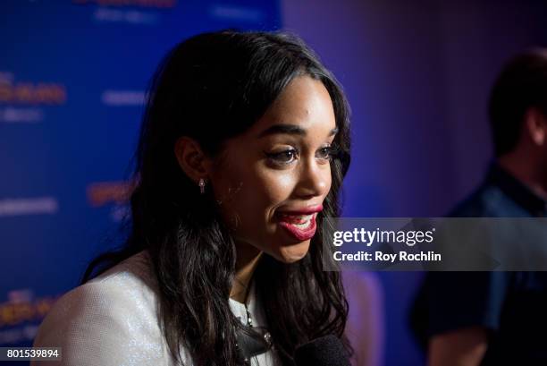 Laura Harrier attends "Spiderman: Homecoming" New York First Responders' screening at Henry R. Luce Auditorium at Brookfield Place on June 26, 2017...
