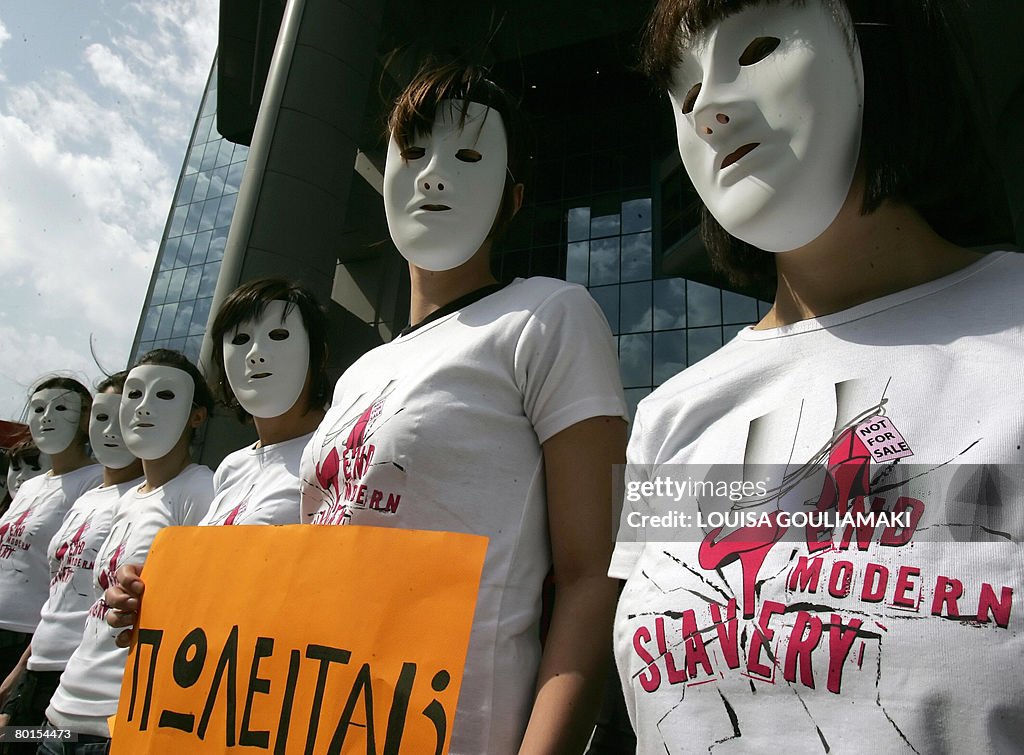 Amnesty International activists wearing