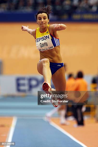 Adelina Gavrila of Romania competes in the Womens Triple Jump Qualification at the 12th IAAF World Indoor Championships at the Palau Lluis Puig on...