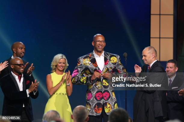 Monty Williams receives the Sager Strong Award at the NBA Awards Show on June 26, 2017 at Basketball City at Pier 36 in New York City, New York. NOTE...