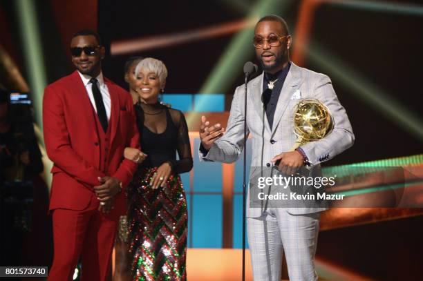 Community Assist Award Winner Kemba Walker speaks onstage during the 2017 NBA Awards Live on TNT on June 26, 2017 in New York, New York. 27111_002