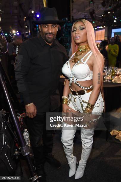 Clue and Nicki Minaj pose during the 2017 NBA Awards Live on TNT on June 26, 2017 in New York, New York. 27111_002