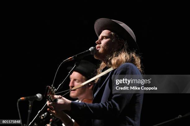 Wesley Schultz of the The Lumineers performs on stage at the 13th Annual MusiCares MAP Fund Benefit Concert at the PlayStation Theater on June 26,...