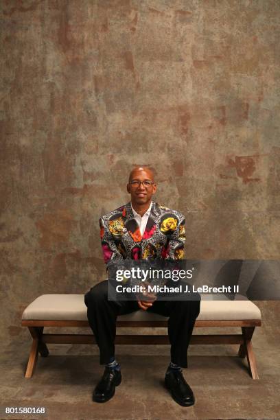 Monty Williams poses for a portrait after receiving the Sager Strong Award at the NBA Awards Show on June 26, 2017 at Basketball City at Pier 36 in...