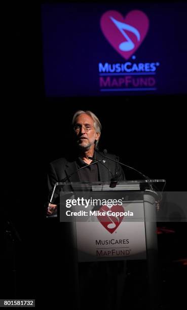 President/CEO of The Recording Academy and MusicCares Neil Portnow speaks on stage at the 13th Annual MusiCares MAP Fund Benefit Concert at the...