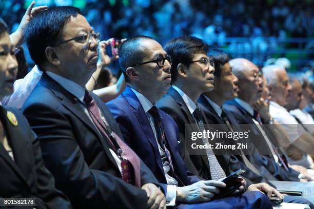 Richard Li Tzar Kai, son of Chinese entrepreneur, Billionaire Li Ka-shing, attends the graduation ceremony of Shantou University on June 27, 2017 in...