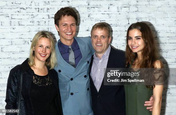 Actor Ansel Elgort , girlfriend Violetta Komyshana and family attend the screening after party for "Baby Driver" hosted by TriStar Pictures with The...