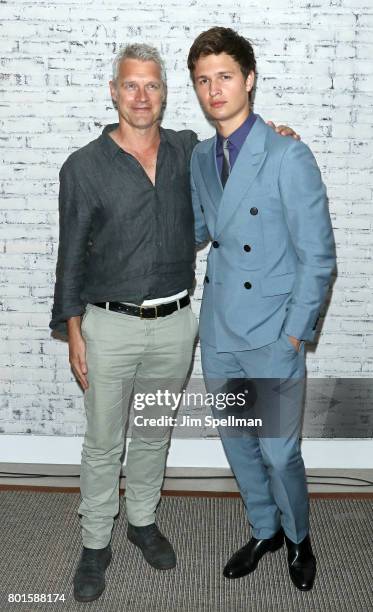 Film director Neil Burger and actor Ansel Elgort attend the screening after party for "Baby Driver" hosted by TriStar Pictures with The Cinema...