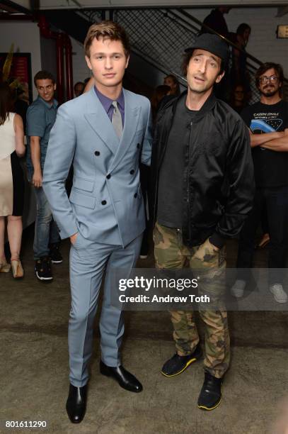 Ansel Elgort and Adrien Brody attend a screening of "Baby Driver" hosted by TriStar Pictures and The Cinema Society at The Metrograph on June 26,...