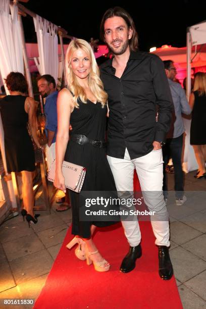 Max Wiedemann and his partner Tina Kaiser during the Movie meets Media Party during the Munich Film Festival on June 26, 2017 in Munich, Germany.