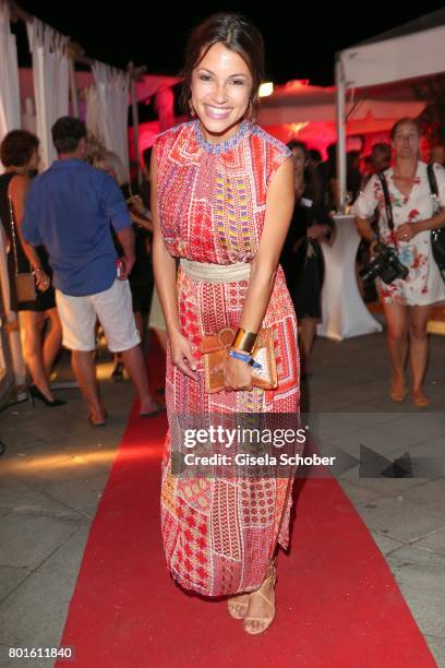 Anna Julia Kapfelsperger wearing a dress by Antropology during the Movie meets Media Party during the Munich Film Festival on June 26, 2017 in...