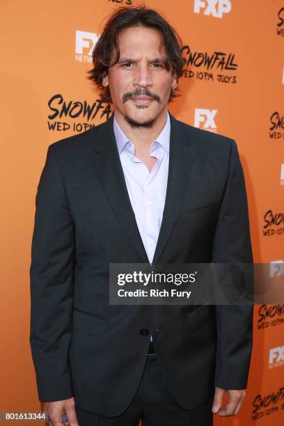 Actor Sergio Peris-Mencheta attends the premiere of FX's "Snowfall" at The Theatre at Ace Hotel on June 26, 2017 in Los Angeles, California.