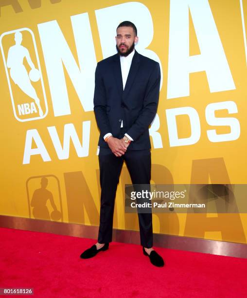 JaVale McGee attends the 2017 NBA Awards at Basketball City - Pier 36 - South Street on June 26, 2017 in New York City.