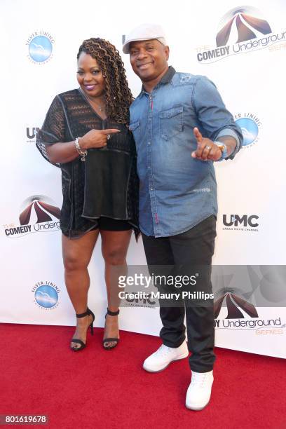 Cocoa Brown and Tony T. Roberts attend The Comedy Underground Series at The Alex Theatre on June 26, 2017 in Glendale, California.