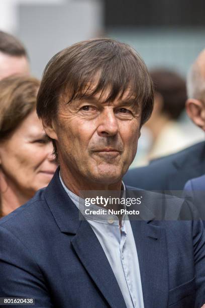 French Minister of Ecological and Inclusive Transition Nicolas Hulot visits the new district of Confluence in Lyon on June 26, 2017. -