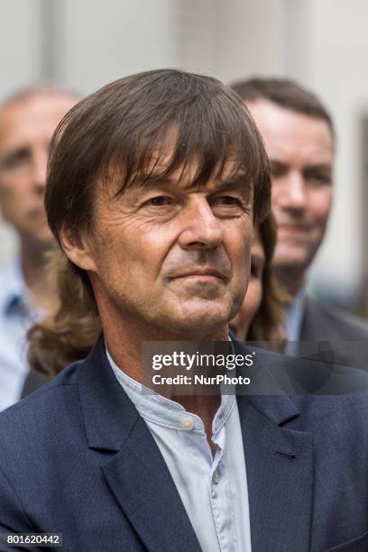 French Minister of Ecological and Inclusive Transition Nicolas Hulot visits the new district of Confluence in Lyon on June 26, 2017. -