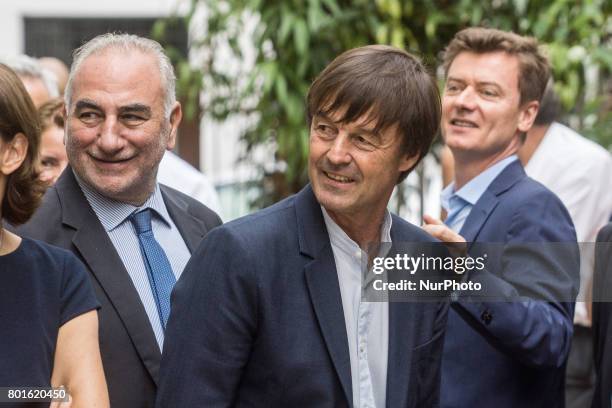 French Minister of Ecological and Inclusive Transition Nicolas Hulot and the first Deputy mayor of Lyon, Georges Kepenekian during their visit on...