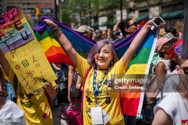 toronto dyke march - pride parade stock pictures, royalty-free photos & images