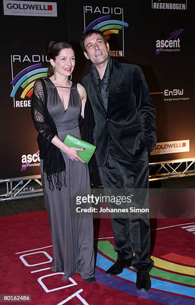 Heikko Deutschmann and his girlfriend Iris Boehm arrive for the Radio Regenbogen Award 2008 on March 7, 2008 in Karlsruhe, Germany.