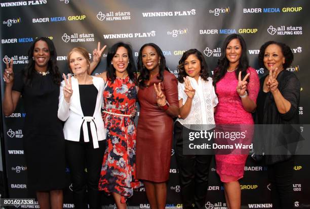 Stacy Tisdale, Gloria Steinem, Michelle Miller, Grace Vandecruze, Angela Yee, Rianka Dorsainvil and Carol Jenkins attend the Winning Play$: Black...