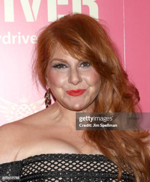 Author Julie Klausner attends the screening of "Baby Driver" hosted by TriStar Pictures with The Cinema Society and Avion at The Metrograph on June...