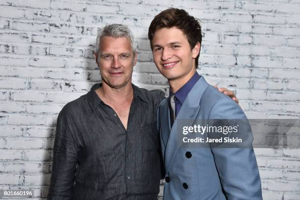 Neil Burger and Ansel Elgort attend TriStar Pictures with The Cinema Society & Avion host the after party for "Baby Driver" at The Crown at Hotel 50...