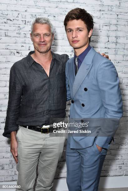Neil Burger and Ansel Elgort attend TriStar Pictures with The Cinema Society & Avion host the after party for "Baby Driver" at The Crown at Hotel 50...