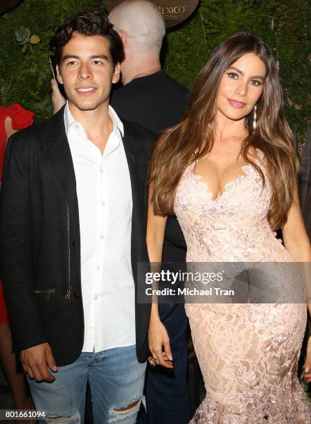 Sofia Vergara and her son, Manolo Gonzalez-Ripoll Vergara attend the official Raze launch party held at Smogshoppe on June 26, 2017 in Los Angeles,...