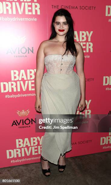 Barbie Ferreira attends the screening of "Baby Driver" hosted by TriStar Pictures with The Cinema Society and Avion at The Metrograph on June 26,...