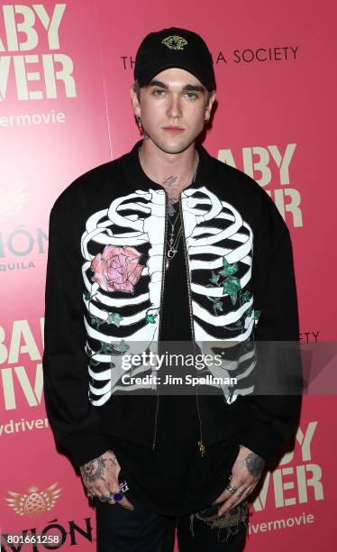 Gabriel-Kane Day-Lewis attends the screening of "Baby Driver" hosted by TriStar Pictures with The Cinema Society and Avion at The Metrograph on June...