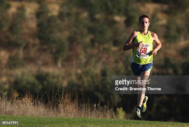 Liam Ridings of NSW runs in the junior boys trial during the Australian selection trials for the 2008 World Cross Country Championships at Stromlo...