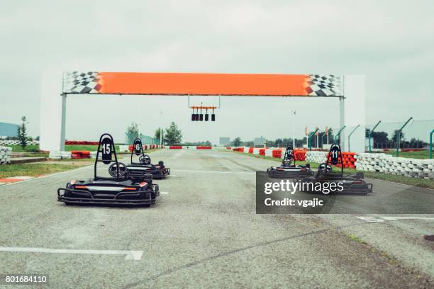 go-karts - finish line car stock pictures, royalty-free photos & images