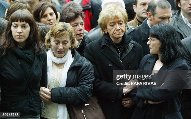 Spanish Vice President Maria Teresa Fernandez de la Vega and Sandra Carrasco , daughter of former ruling Socialist Party-PSOE Mondragon city...