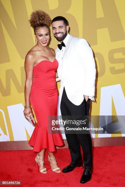 Rosalyn Gold-Onwude and Drake attend the 2017 NBA Awards at Basketball City - Pier 36 - South Street on June 26, 2017 in New York City.