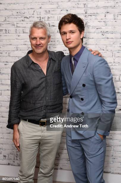Neil Burger and Ansel Elgort the screening after party of "Baby Driver" hosted by TriStar Pictures and The Cinema Society at The Crown at Hotel 50...