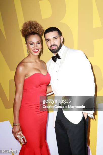 Rosalyn Gold-Onwude and Drake attend the 2017 NBA Awards at Basketball City - Pier 36 - South Street on June 26, 2017 in New York City.